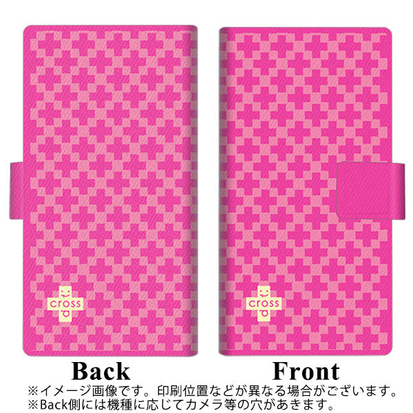 HUAWEI（ファーウェイ）P10 lite WAS-LX2J 画質仕上げ プリント手帳型ケース(薄型スリム)【IB901  クロスドット_ピンク】