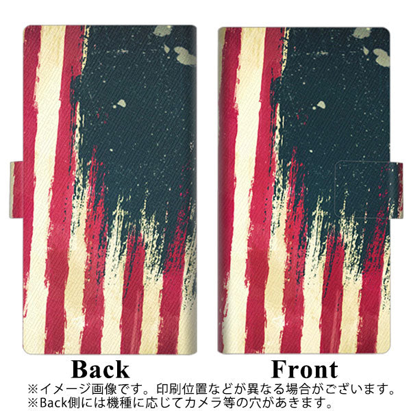 楽天モバイル Rakuten Hand 画質仕上げ プリント手帳型ケース(薄型スリム)【MI805  ヴィンテージアメリカ】