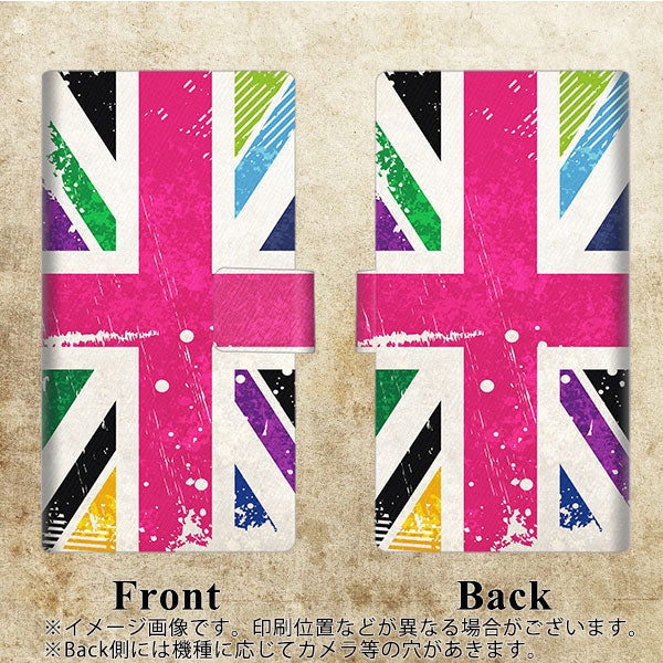 ZenFone（ゼンフォン）Max(M2) ZB633KL 画質仕上げ プリント手帳型ケース(薄型スリム)【SC806 ユニオンジャック ピンクビンテージ】