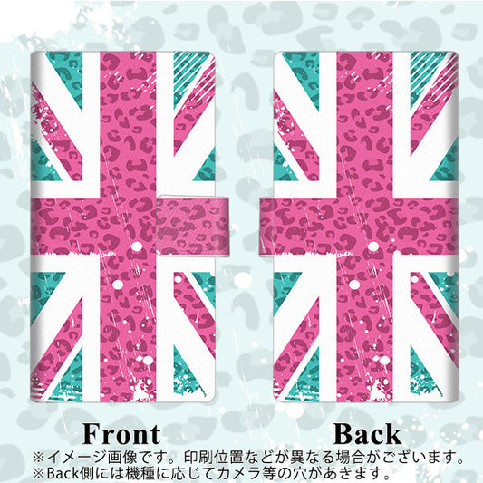 SoftBank アクオス Xx3 506SH 高画質仕上げ プリント手帳型ケース(薄型スリム)【SC807 ユニオンジャック ピンクヒョウ柄】