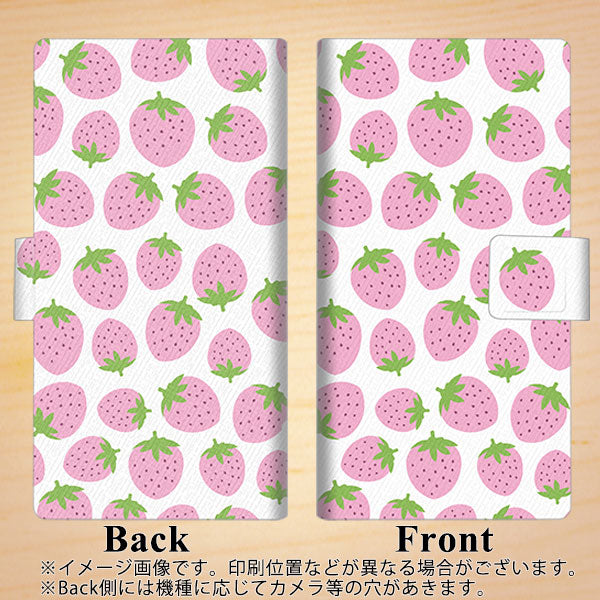 docomo ギャラクシー S10+ オリンピック限定モデル SC-05L 画質仕上げ プリント手帳型ケース(薄型スリム)【SC809 小さいイチゴ模様 ピンク】