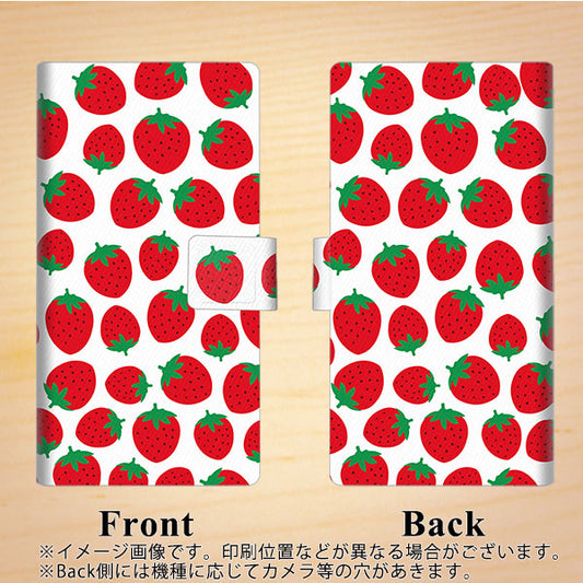 simフリー HUAWEI（ファーウェイ） P30 lite Marie-L22J 高画質仕上げ プリント手帳型ケース(薄型スリム)【SC811 小さいイチゴ模様 レッド】