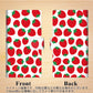 AQUOS wish A104SH Y!mobile 画質仕上げ プリント手帳型ケース(薄型スリム)【SC811 小さいイチゴ模様 レッド】
