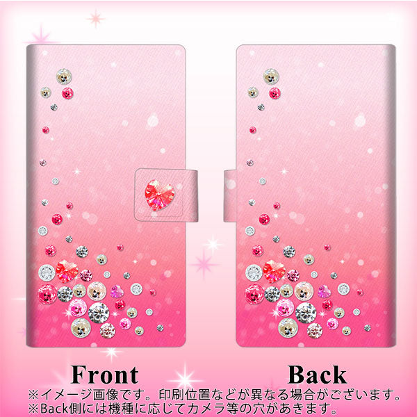 au ギャラクシーS21+ 5G SCG10 画質仕上げ プリント手帳型ケース(薄型スリム)【SC822 スワロデコ風プリント】