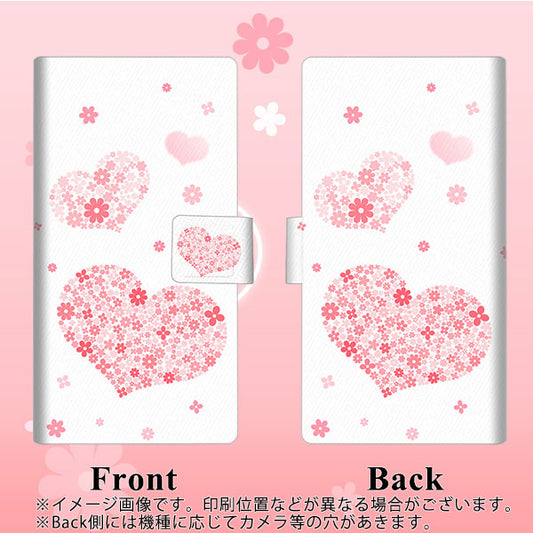 softbank arrows U 801FJ 高画質仕上げ プリント手帳型ケース(薄型スリム)【SC824 ピンクのハート】