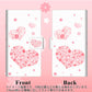SoftBank シンプルスマホ4 704SH 画質仕上げ プリント手帳型ケース(薄型スリム)【SC824 ピンクのハート】