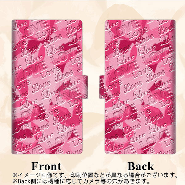 au ギャラクシー S10+ SCV42 画質仕上げ プリント手帳型ケース(薄型スリム)【SC845 フラワーヴェルニLOVE濃いピンク（ローズアンディアン）】