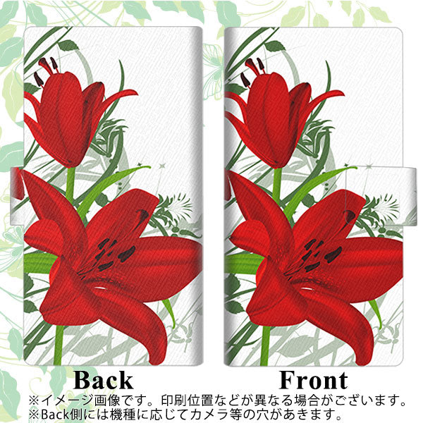 docomo ディズニーモバイル DM-01J 画質仕上げ プリント手帳型ケース(薄型スリム)【SC850 ユリ（レッド）】