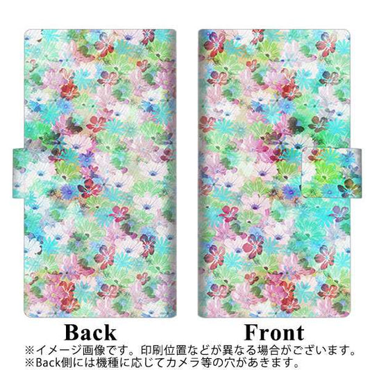 SoftBank アクオス Xx3 506SH 高画質仕上げ プリント手帳型ケース(薄型スリム)【SC872 リバティプリント プレスドフラワー（グリーン）】