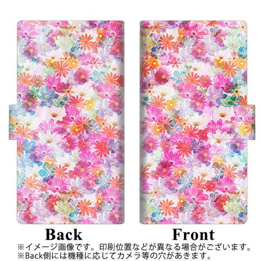 LG Q Stylus LM-Q710XM 高画質仕上げ プリント手帳型ケース(薄型スリム)【SC874 リバティプリント プレスドフラワー（ピンク）】