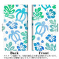 SoftBank OPPO Reno3 5G 高画質仕上げ プリント手帳型ケース(薄型スリム)【SC880 ハワイアンアロハホヌ（ブルー）】