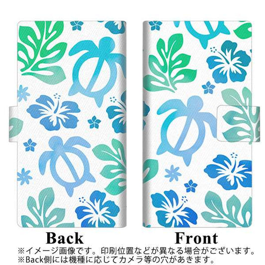 Google Pixel 4a (5G) 高画質仕上げ プリント手帳型ケース(薄型スリム)【SC880 ハワイアンアロハホヌ（ブルー）】