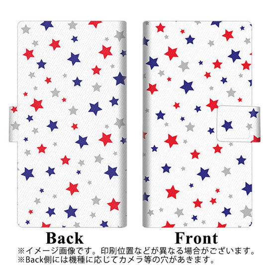 SoftBank HUAWEI nova lite 2 704HW 高画質仕上げ プリント手帳型ケース(薄型スリム)【SC901 星柄プリント（ホワイト）】
