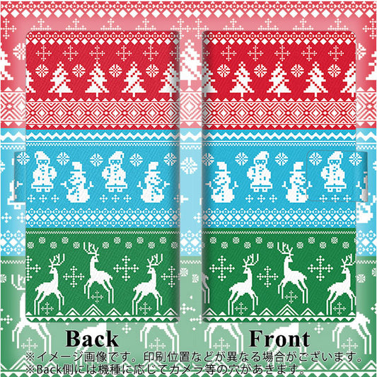 softbank エクスペリア5 901SO 高画質仕上げ プリント手帳型ケース(薄型スリム)【XA807 X'masモチーフ】