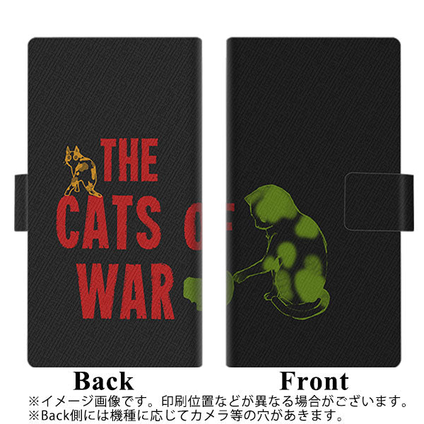 AQUOS sense6 SHG05 au 画質仕上げ プリント手帳型ケース(薄型スリム)【YA873 THE CATS OF WAR手榴弾】
