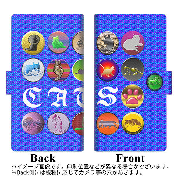 au エクスペリア XZ2 SOV37 画質仕上げ プリント手帳型ケース(薄型スリム)【YA912 CAT PINS02】
