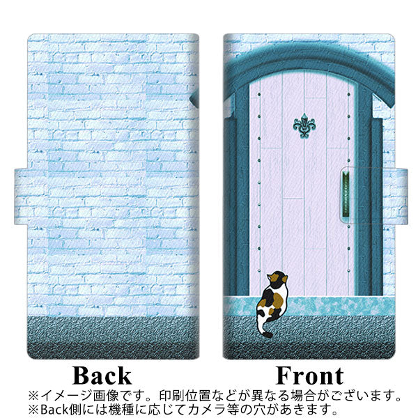シンプルスマホ6 A201SH SoftBank 画質仕上げ プリント手帳型ケース(薄型スリム)【YA953 石ドア03 素材クリア】