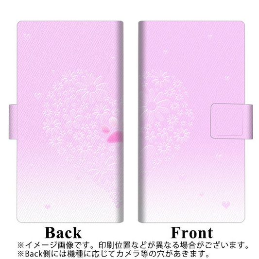 Softbank アクオス R5G 908SH 高画質仕上げ プリント手帳型ケース(薄型スリム)【YA955 ハート02 素材ホワイト】