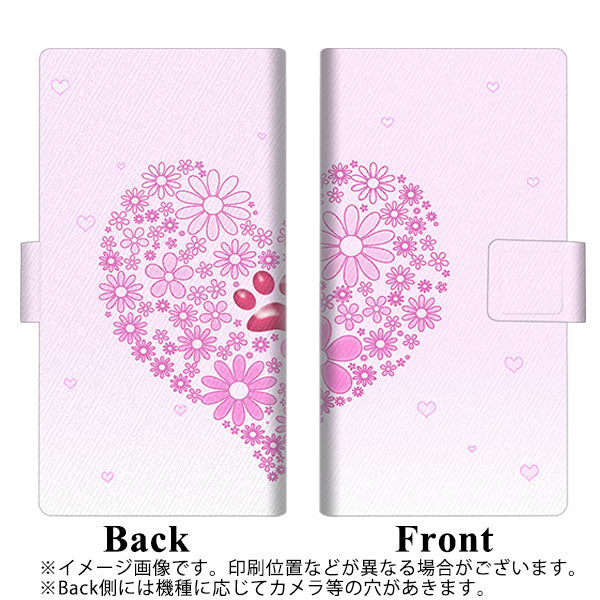 docomo アクオスコンパクト SH-02H 画質仕上げ プリント手帳型ケース(薄型スリム)【YA956 ハート03 素材クリア】
