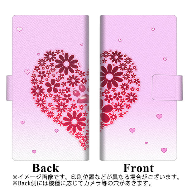 docomo エクスペリア1 III SO-51B 画質仕上げ プリント手帳型ケース ( 薄型スリム )【YA957 ハート04 素材クリア】