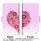 AQUOS wish A104SH Y!mobile 画質仕上げ プリント手帳型ケース(薄型スリム)【YA957 ハート04 素材クリア】