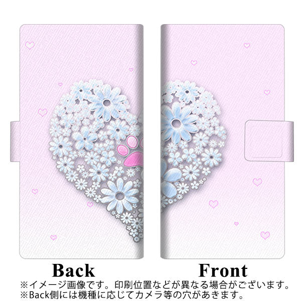 softbank エクスペリア5 901SO 高画質仕上げ プリント手帳型ケース(薄型スリム)【YA958 ハート05 素材クリア】