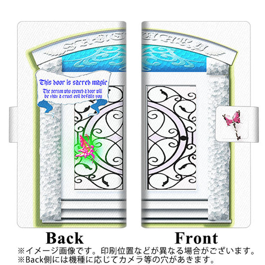 SoftBank アクオスゼロ6 画質仕上げ プリント手帳型ケース(薄型スリム)【YA967 魔法のドア02】