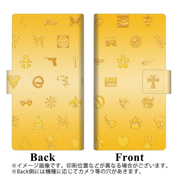 iPhone XS 画質仕上げ プリント手帳型ケース(薄型スリム)【YB815 パターン黄色】
