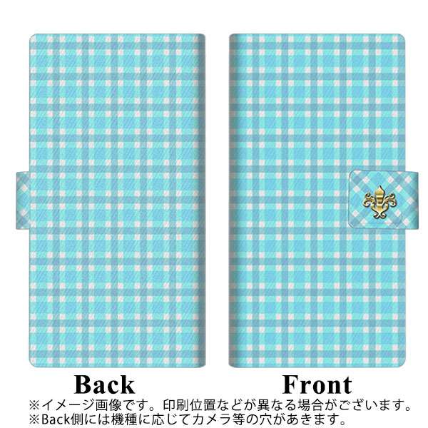 Xperia Ace III A203SO Y!mobile 画質仕上げ プリント手帳型ケース(薄型スリム)【YB825 チェック ブルー】