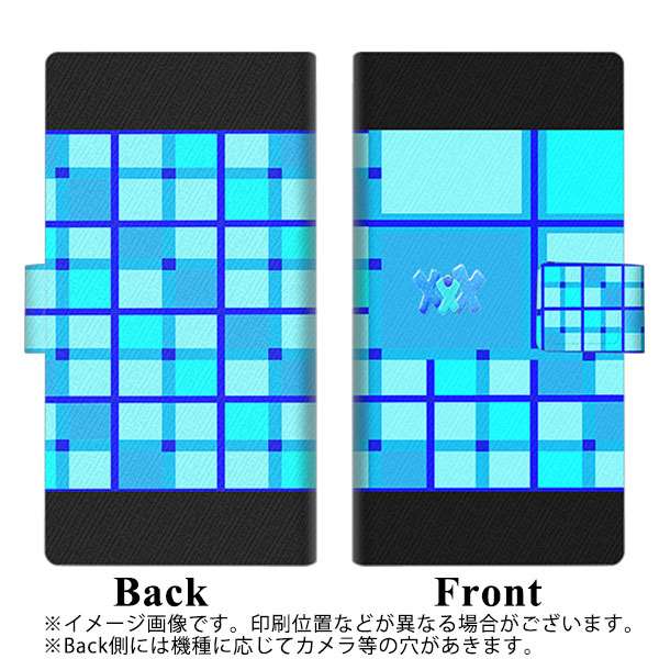 楽天モバイル Rakuten BIGs 画質仕上げ プリント手帳型ケース(薄型スリム)【YB928 タータンブルー】