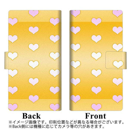 OPPO Reno A 高画質仕上げ プリント手帳型ケース(薄型スリム)【YB967 ハートイエロー】