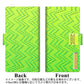 SoftBank シンプルスマホ5 A001SH 画質仕上げ プリント手帳型ケース(薄型スリム)【YC855 ジグザグドットグリーン】