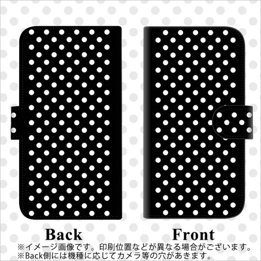 iPhone6 PLUS 高画質仕上げ プリント手帳型ケース(通常型)【059 シンプル柄（水玉） ブラック】