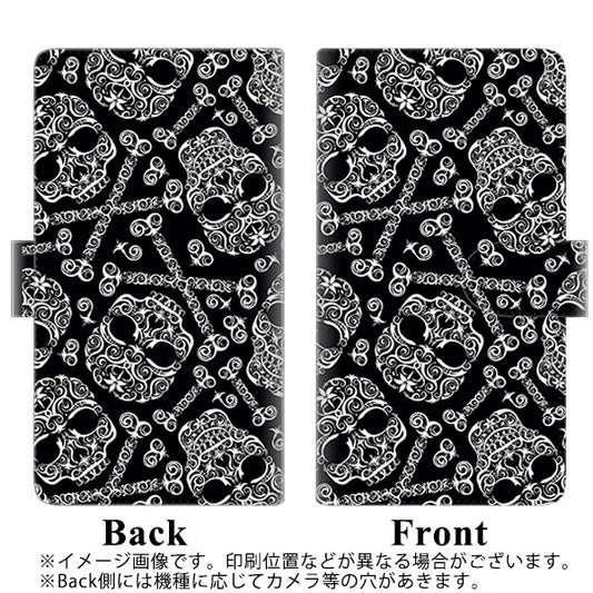 らくらくスマートフォン F-52B docomo 高画質仕上げ プリント手帳型ケース(通常型)【363 ドクロの刺青】