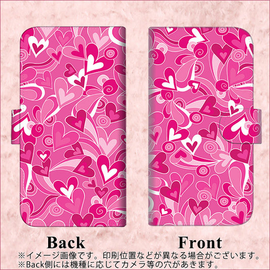 iPhone6 PLUS 高画質仕上げ プリント手帳型ケース(通常型)【383 ピンクのハート】