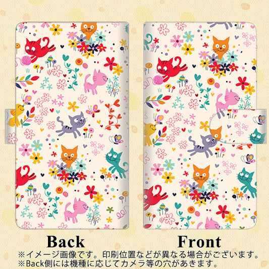 らくらくスマートフォン F-52B docomo 高画質仕上げ プリント手帳型ケース(通常型)【693 ネコのあそび場】