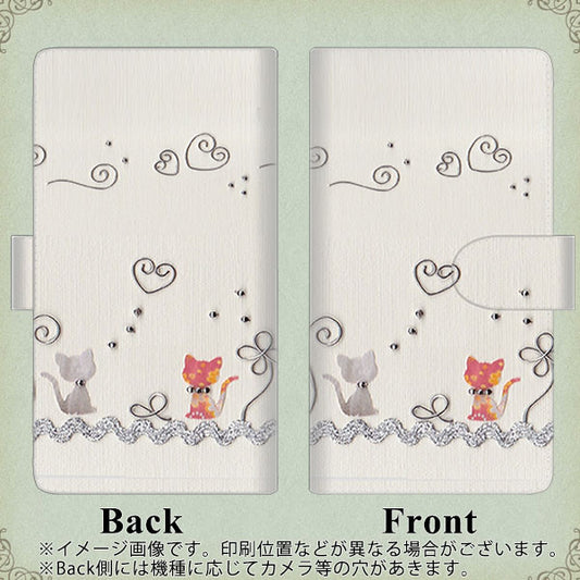 らくらくスマートフォン F-52B docomo 高画質仕上げ プリント手帳型ケース(通常型)【1103 クラフト写真ネコ】