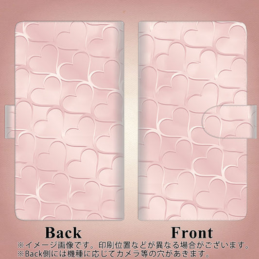 らくらくスマートフォン F-52B docomo 高画質仕上げ プリント手帳型ケース(通常型)【1340 かくれハート（ローズピンク）】
