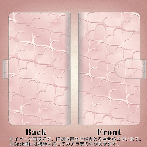 HUAWEI（ファーウェイ） P40 lite 5G CDY-NA9A 高画質仕上げ プリント手帳型ケース(通常型)【1340 かくれハート（ローズピンク）】