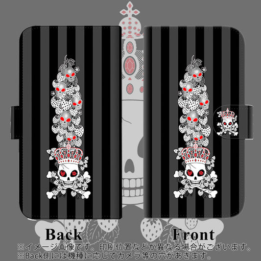 iPhone6 PLUS 高画質仕上げ プリント手帳型ケース(通常型)【AG802 苺骸骨王冠蔦（黒）】