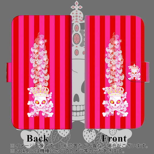 iPhone6 PLUS 高画質仕上げ プリント手帳型ケース(通常型)【AG803 苺骸骨王冠蔦（ピンク）】