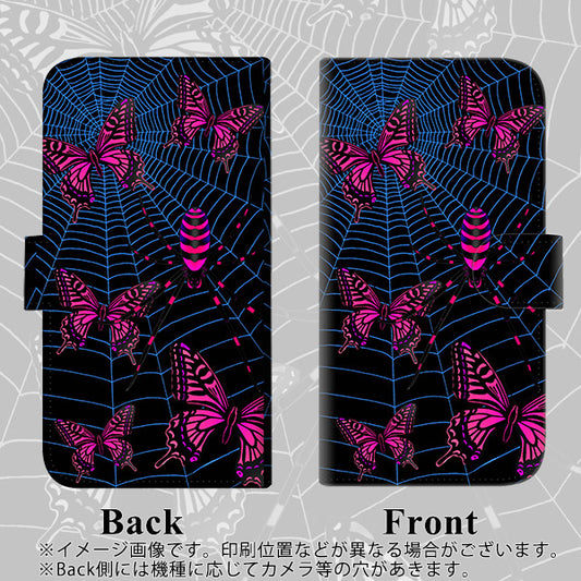 iPhone6 PLUS 高画質仕上げ プリント手帳型ケース(通常型)【AG831 蜘蛛の巣に舞う蝶（赤）】