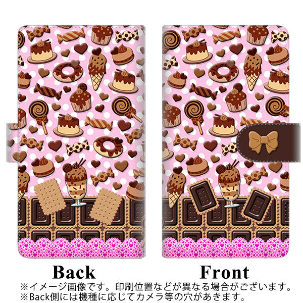 iPhone7 高画質仕上げ プリント手帳型ケース(通常型)【AG855 チョコクッキー＆スイーツ ピンク】