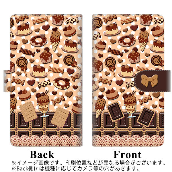 iPhone5/iPhone5s 高画質仕上げ プリント手帳型ケース(通常型)【AG859 チョコクッキー＆スイーツ ブラウン】