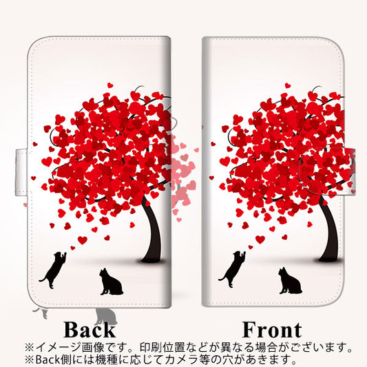 iPhone6 PLUS 高画質仕上げ プリント手帳型ケース(通常型)【EK915 二匹のネコとハートの木】