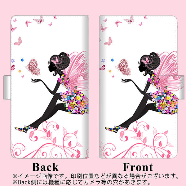 シンプルスマホ6 A201SH SoftBank 高画質仕上げ プリント手帳型ケース(通常型)【EK932 ピンクの蝶の精】