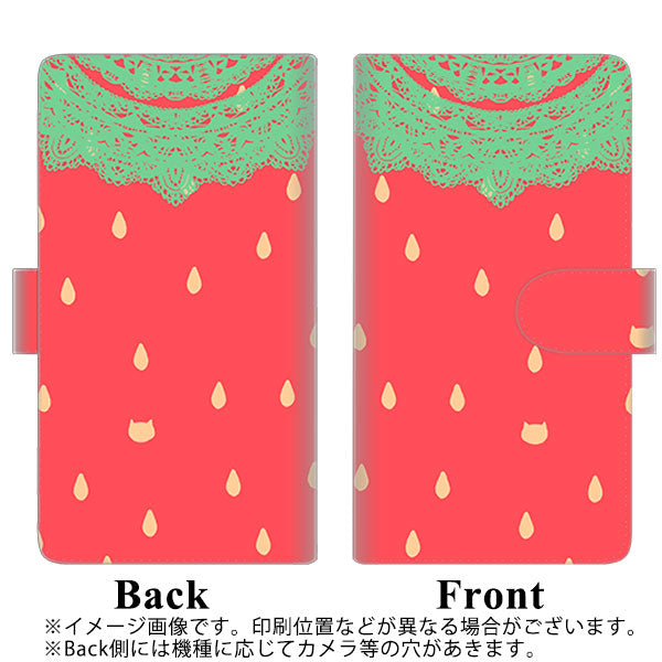 楽天モバイル Rakuten Hand 高画質仕上げ プリント手帳型ケース(通常型)【MI800 strawberry ストロベリー】