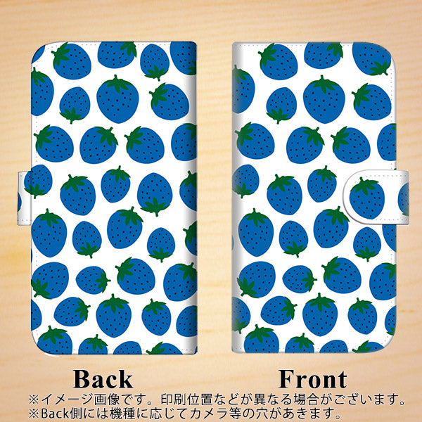 iPhone6 PLUS 高画質仕上げ プリント手帳型ケース(通常型)【SC810 小さいイチゴ模様 ブルー】