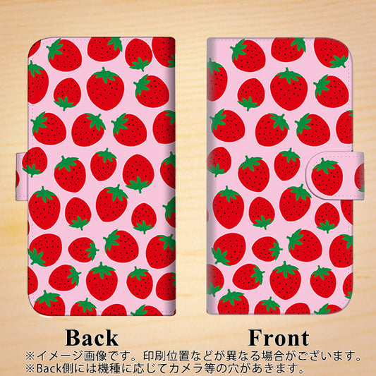 iPhone6 PLUS 高画質仕上げ プリント手帳型ケース(通常型)【SC813 小さいイチゴ模様 レッドとピンク】