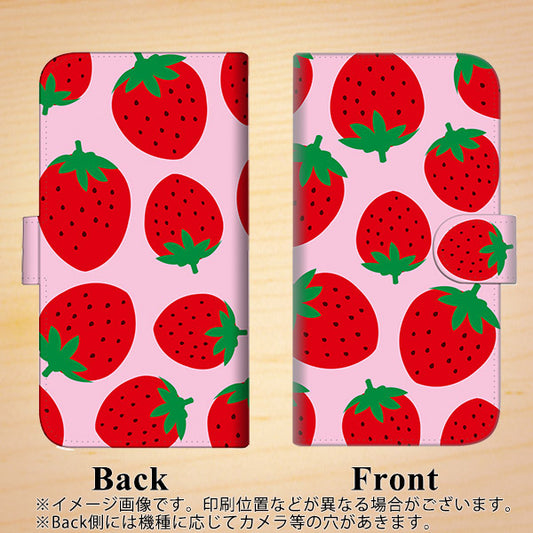 iPhone6 PLUS 高画質仕上げ プリント手帳型ケース(通常型)【SC820 大きいイチゴ模様レッドとピンク】